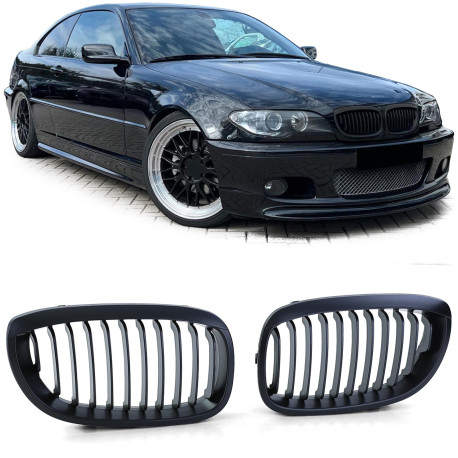 Body kitek és vizuális kiegészítők Sport hűtőrács BMW 3 Series E46 Coupe Convertible 03-07 (Matt) | race-shop.hu
