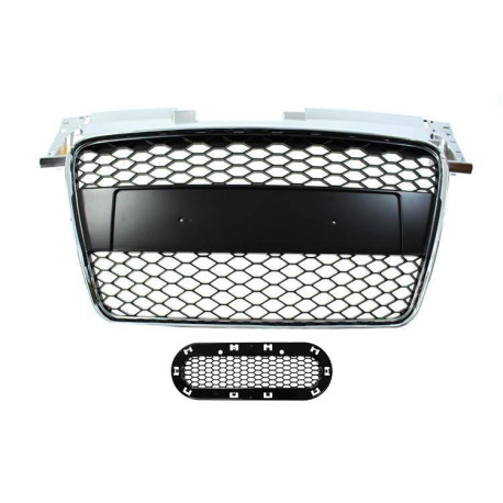 Body kitek és vizuális kiegészítők Hűtőrács Audi TT 8J RS stílus Króm-fekete 06-14 | race-shop.hu