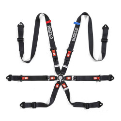 FIA 6 pontos sport biztonsági öv SPARCO COMPETITION H-2 PU 2" (50mm), fekete