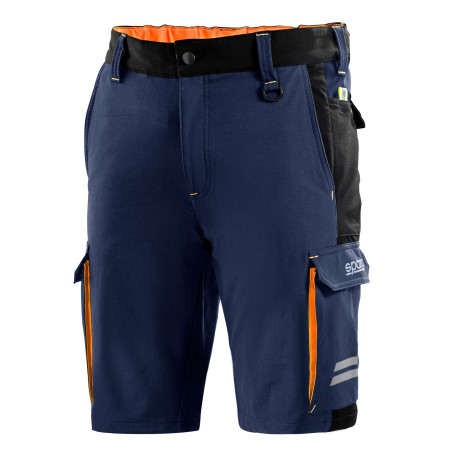 Felszerelés szerelők számára SPARCO Teamwork rövidnadrág férfiaknak kék/narancssárga | race-shop.hu