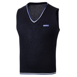 SPARCO knitted cotton vest - blue