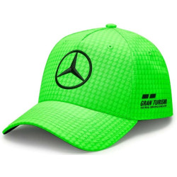 Mercedes-AMG Petronas Lewis Hamilton sapka, neon zöld