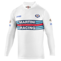 Sparco T-shirt long sleeves MARTINI RACING high collar - white