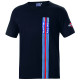 Pólók Sparco MARTINI RACING Stripes white T-shirt for men - black | race-shop.hu
