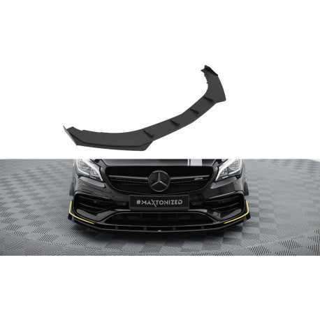 Body kitek és vizuális kiegészítők Első splitter Mercedes-AMG CLA 45 Aero C117 Facelift (Fekete-piros + fényes szárnyak) | race-shop.hu