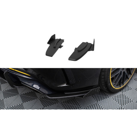 Body kitek és vizuális kiegészítők MAXTON DESIGN hátsó oldalsó splitterek Mercedes-AMG CLA 45 C117 Facelift-hez, fekete + fényes flapsok | race-shop.hu