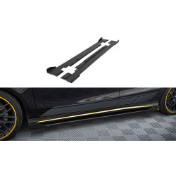 MAXTON DESIGN küszöb toldatok Mercedes-AMG CLA 45 C117 Facelift-hez, fekete-piros + fényes flapsok