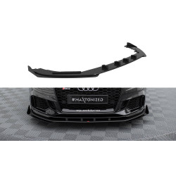MAXTON DESIGN első splitter Audi RS3 Sedan 8V Facelift-hez, fekete + fényes flapsok, V1