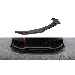 Első splitter Audi A7 C7 RS7 kinézet (Fekete-piros + fényes szárnyak)