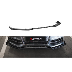 Első splitter Audi S3 / A3 S-Line Sedan 8V (Fekete-piros + fényes szárnyak)