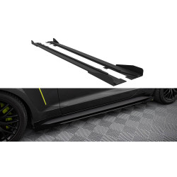 MAXTON DESIGN küszöb toldatok Ford Mustang GT Mk6-hoz, fekete + fényes flapsok