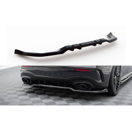 Body kitek és vizuális kiegészítők MAXTON DESIGN központi hátsó splitter Mercedes-AMG A35 Hatchback W177-hez (függőleges sávokkal), fényes fekete | race-shop.hu