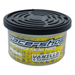 Autóillatosító konzerv RACES ORGANICS, Vanilla & Sandalwood