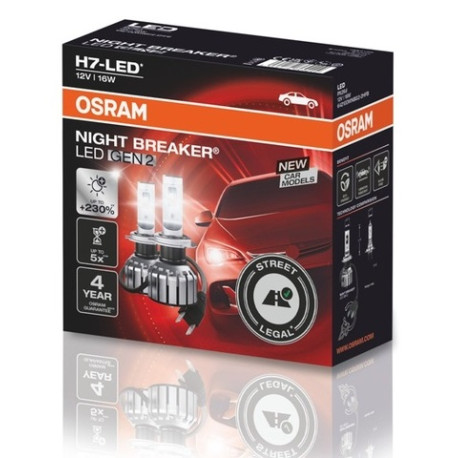Izzók és xenonlámpák Osram LED izzók NIGHT BREAKER H7 GEN2 PRO (2db) | race-shop.hu