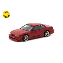TARMAC WORKS autó modell 1/64 Nissan Silvia S13 Vertex | Vörös metál