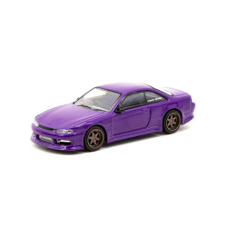 TARMAC WORKS autó modell Nissan Silvia S14 Vertex | Lila metál