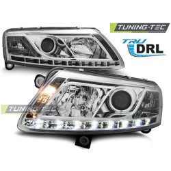 FÉNYSZÓRÓ TRUE DRL KRÓM AUDI A6 C6 04.04-08