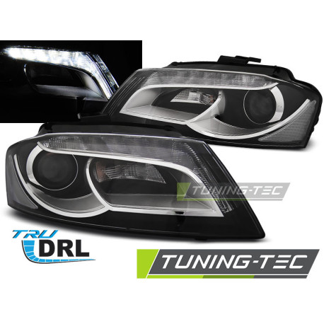 Világítás FÉNYSZÓRÓ TRUE DRL FEKETE AUDI A3 8P 08-12 | race-shop.hu
