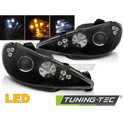 PEUGEOT 206 02-ANGEL EYES FEKETE LED