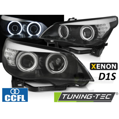Világítás XENON D1S FÉNYSZÓRÓ CCFL ANGEL EYES FEKETE LED IRÁNYJELZŐ BMW E60/E61 05-07 | race-shop.hu