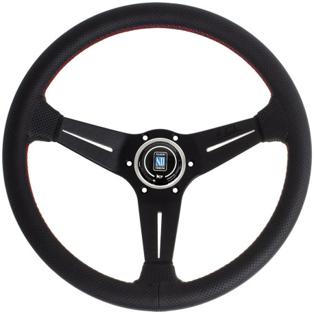Kormányok 3 küllős sportkormány Nardi Deep Corn, 350mm, bőr, 80mm mélység, fekete | race-shop.hu