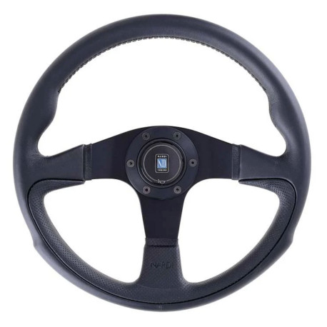 Kormányok 3 küllős sportkormány Nardi Challenge, 350mm, bőr, 45mm mélység, fekete | race-shop.hu