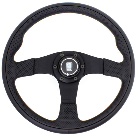 Kormányok 3 küllős sportkormány Nardi Twin Line, 350mm, bőr, mélység nélkül, fekete | race-shop.hu