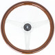 Kormányok 3 küllős sportkormány Nardi Classic ND36 Inlay, 360mm, fa, 40mm mélység, barna/ezüst/fekete | race-shop.hu
