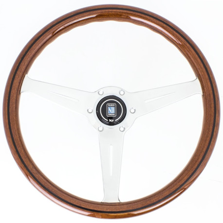 Kormányok 3 küllős sportkormány Nardi Classic ND36 Inlay, 360mm, fa, 40mm mélység, barna/ezüst/fekete | race-shop.hu