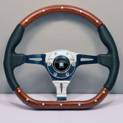 3 küllős sportkormány Nardi Kallista Pagani Zonda, 350mm, fa, mélység nélkül, barna