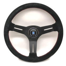 3 küllős sportkormány Nardi Competition, 330mm, velúr, 40mm mélység, fekete