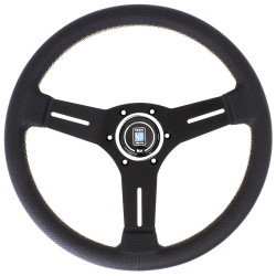 3 küllős sportkormány Nardi Competition, 330mm, bőr, 40mm mélység, fekete