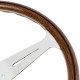 Kormányok 3 küllős sportkormány Nardi Classic ND39, 390mm, fa, 40mm mélység, barna/ezüst | race-shop.hu