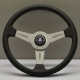 Kormányok 3 küllős sportkormány Nardi Classic ND34, 340mm, bőr, 40mm mélység, fekete/ezüst | race-shop.hu