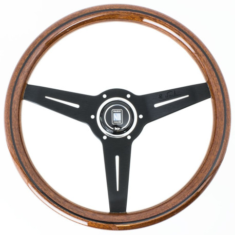 Kormányok 3 küllős sportkormány Nardi Classic ND34, 340mm, fa, 25mm mélység, barna/fekete | race-shop.hu