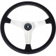 Kormányok 3 küllős sportkormány Nardi Classic ND39, 390mm, bőr, 30mm mélység, fekete/ezüst | race-shop.hu