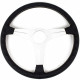 Kormányok 3 küllős sportkormány Nardi Classic ND39, 390mm, bőr, 30mm mélység, fekete/ezüst | race-shop.hu