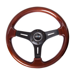 3 küllős sportkormány NRG Classic Cherry, 330mm, fa, mélység nélkül, barna/fekete