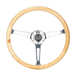 3 küllős sportkormány NRG Classic LIGHT, 380mm, fa, mélység nélkül, barna/króm