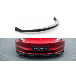 MAXTON DESIGN első splitter Tesla Model 3 Project Highland(Facelift)-hez, fényes fekete, V1