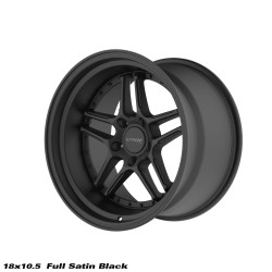 STROM DS-05 kerék 18x10.5 5x120 72.6 ET10, Teljes szatén fekete w/ Fekete csavarok