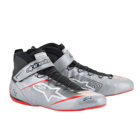 Cipők FIA versenycipő Alpinestars Tech-1 Z V3, Sötét ezüst/fekete/vörös | race-shop.hu
