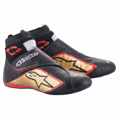 Cipők FIA versenycipő Alpinestars Supermono V2, Fekete/arany/piros | race-shop.hu