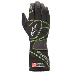 Gokart kesztyű Alpinestars Tempest V2 Waterproof (külső varrás), fekete/fluo zöld