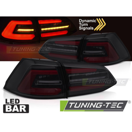 Világítás LED hátsó lámpák fekete füsttel, piros szekvenciával VW GOLF 7 17-19 SW-hez | race-shop.hu