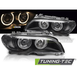 Xenon fényszórók Angel Eyes fekete BMW E46 03-06 Coupé Cabrio-hoz