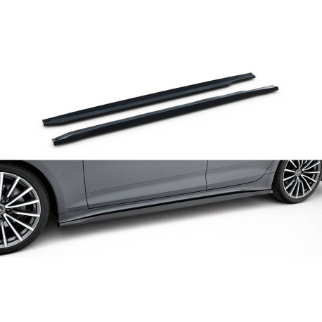 Body kitek és vizuális kiegészítők MAXTON DESIGN küszöb toldatok Audi A5 Sportback F5 Facelift-hez, fényes fekete | race-shop.hu