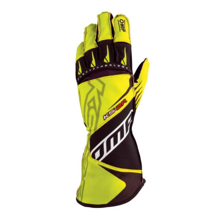 Kesztyűk Versenykesztyű OMP KS-2R (külső varrás) sárga/fekete | race-shop.hu