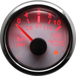 RACES Marine mérőóra FEHÉR - Olajnyomás (0-10bar)