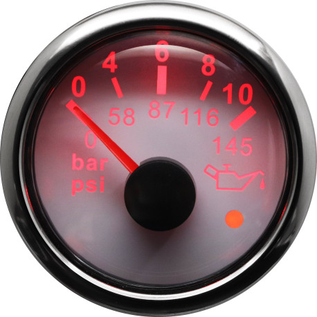 RACES Marine Orák RACES Marine mérőóra FEHÉR - Olajnyomás (0-10bar) | race-shop.hu